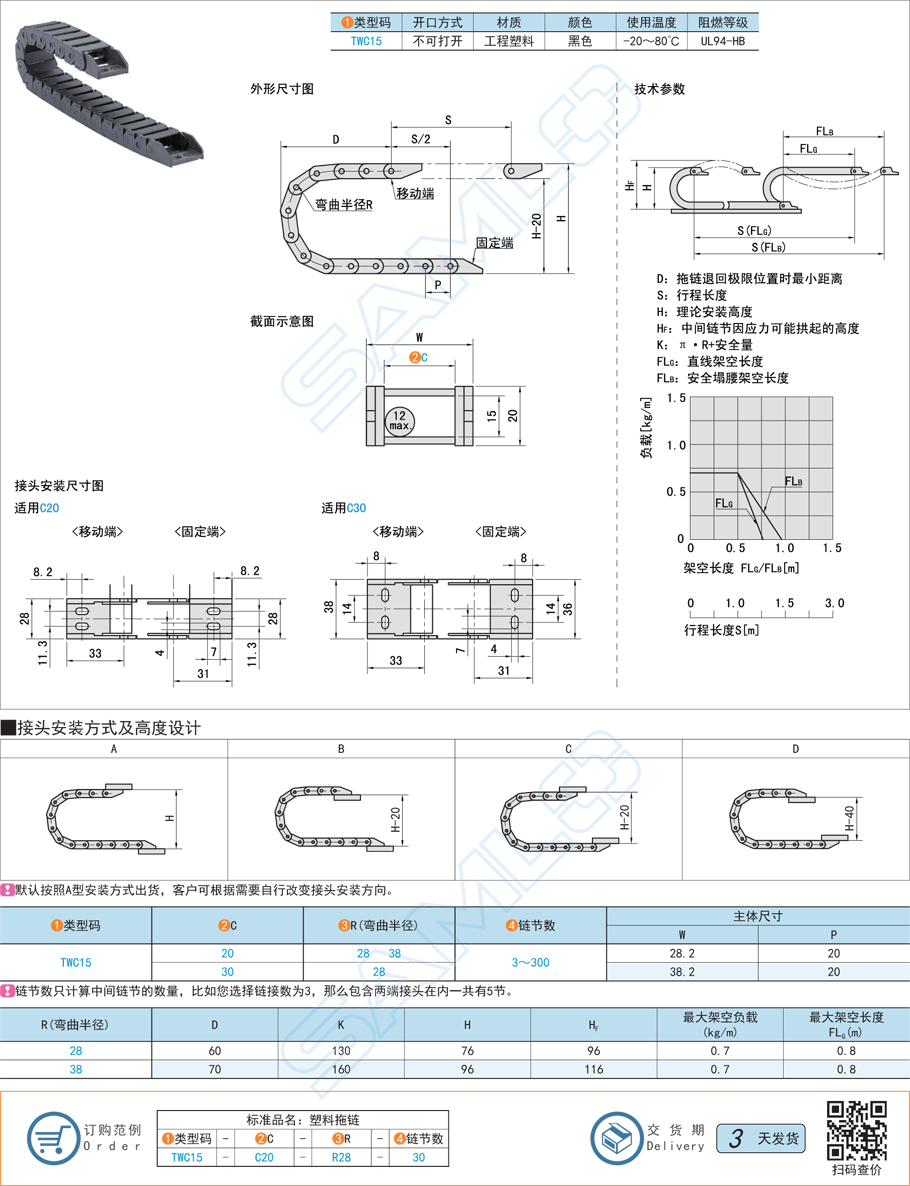 坦克鏈-拖鏈-內(nèi)高15不可打開(kāi)型-電纜保護(hù)鏈規(guī)格參數(shù)尺寸