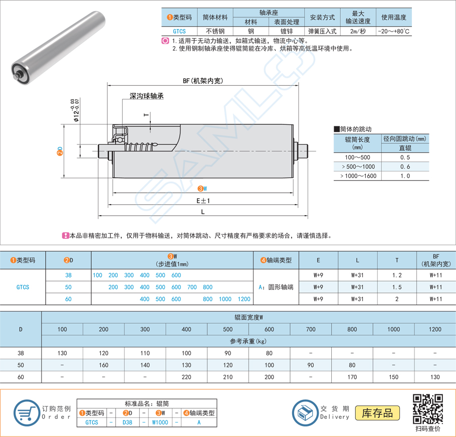 無動力輸送輥筒-彈簧壓入式滾筒規(guī)格參數(shù)尺寸材質(zhì)