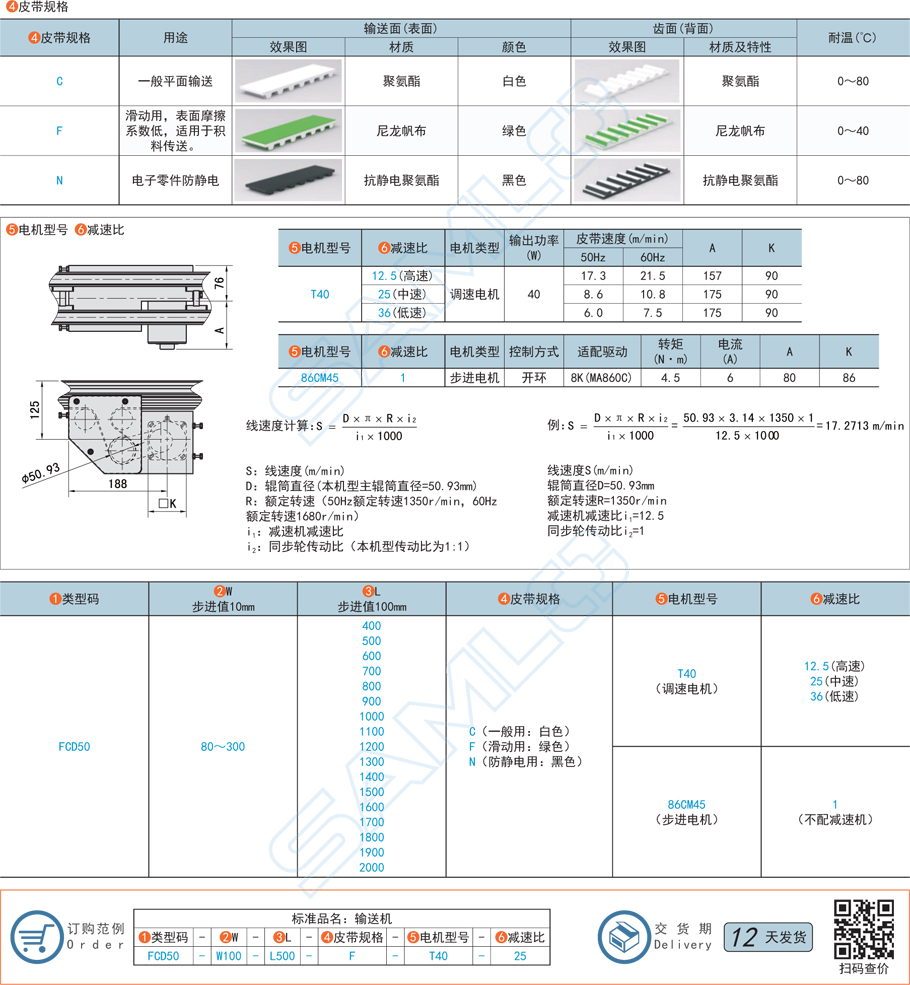 同步帶輸送機(jī)-雙列中間驅(qū)動(dòng)型號(hào)尺寸