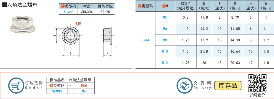 六角法蘭螺母規(guī)格參數(shù)尺寸材質(zhì)