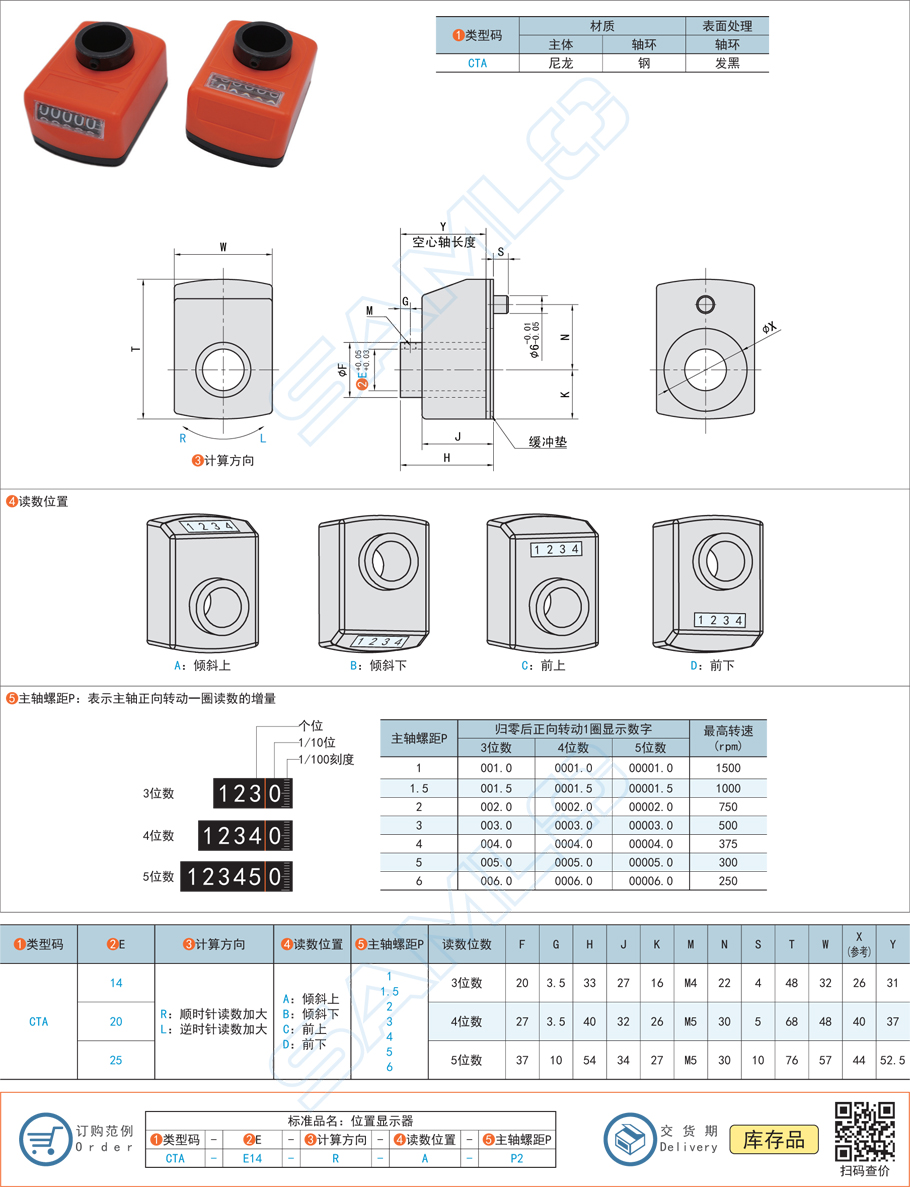 位置顯示器,計數器規(guī)格參數尺寸材質