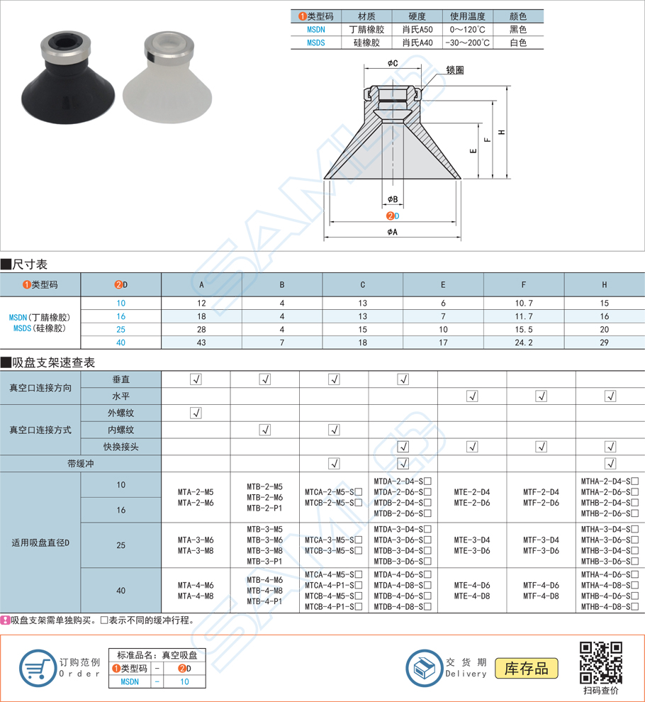 深型真空吸盤(pán)規(guī)格參數(shù)尺寸